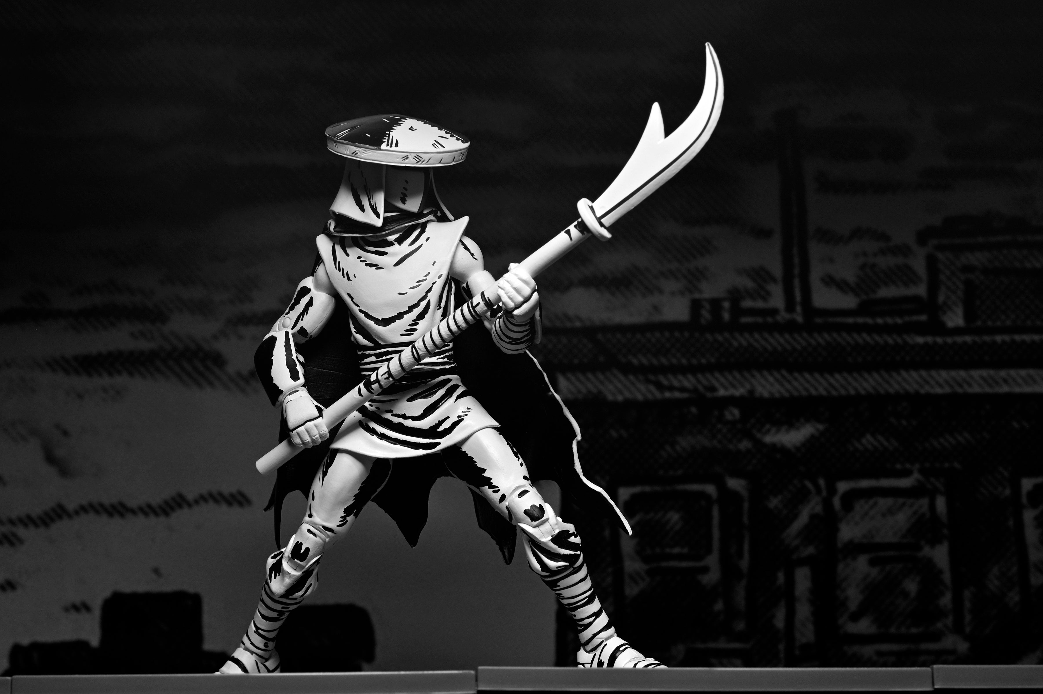 Teenage Mutant Ninja Turtles (Mirage Comics) - Black & White Elite Foot Ninja Guard 7” Scale Figure - NECA on Haulathon.com