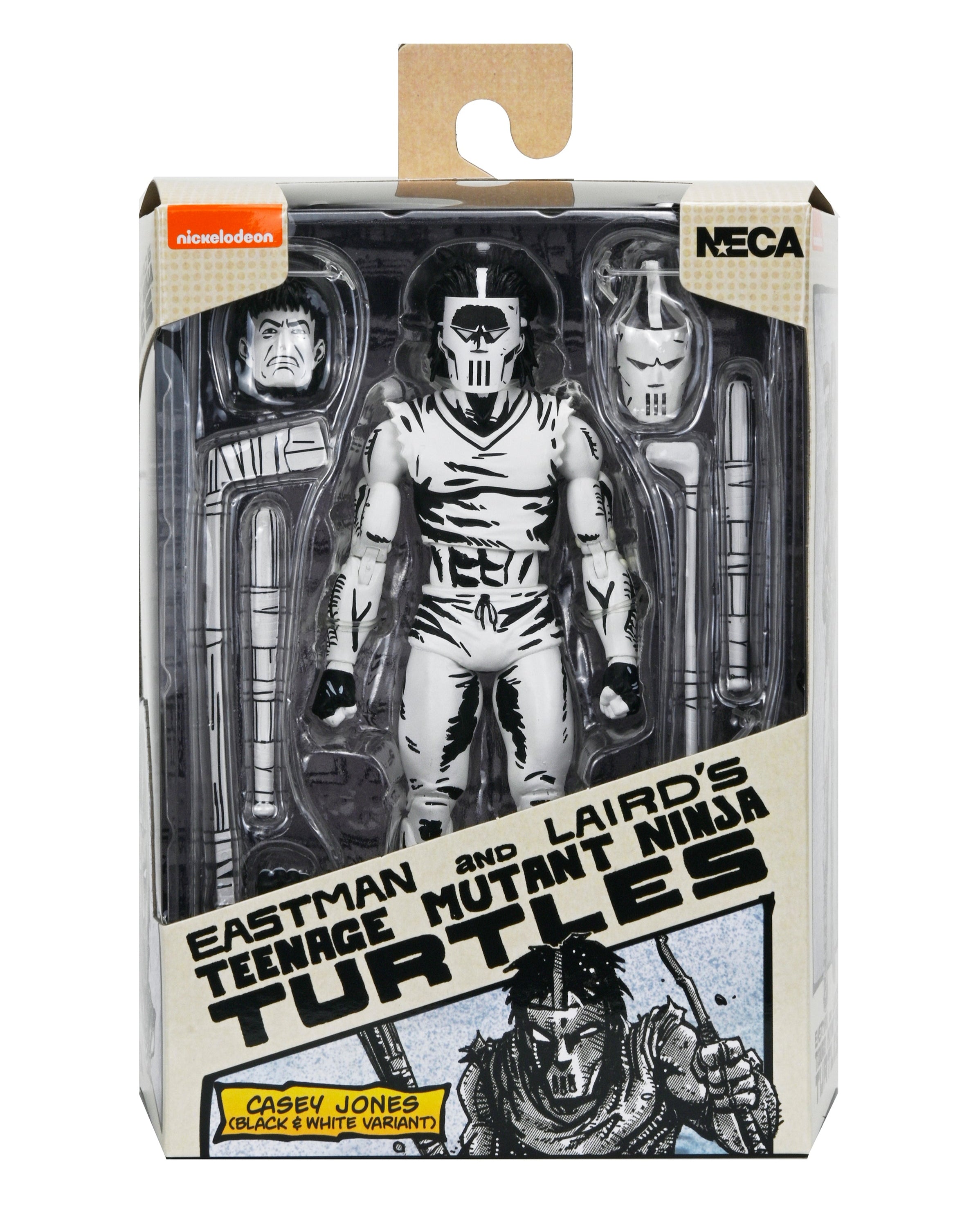 Teenage Mutant Ninja Turtles (Mirage Comics) - Black & White Casey Jones 7” Scale Action Figure - NECA on Haulathon.com