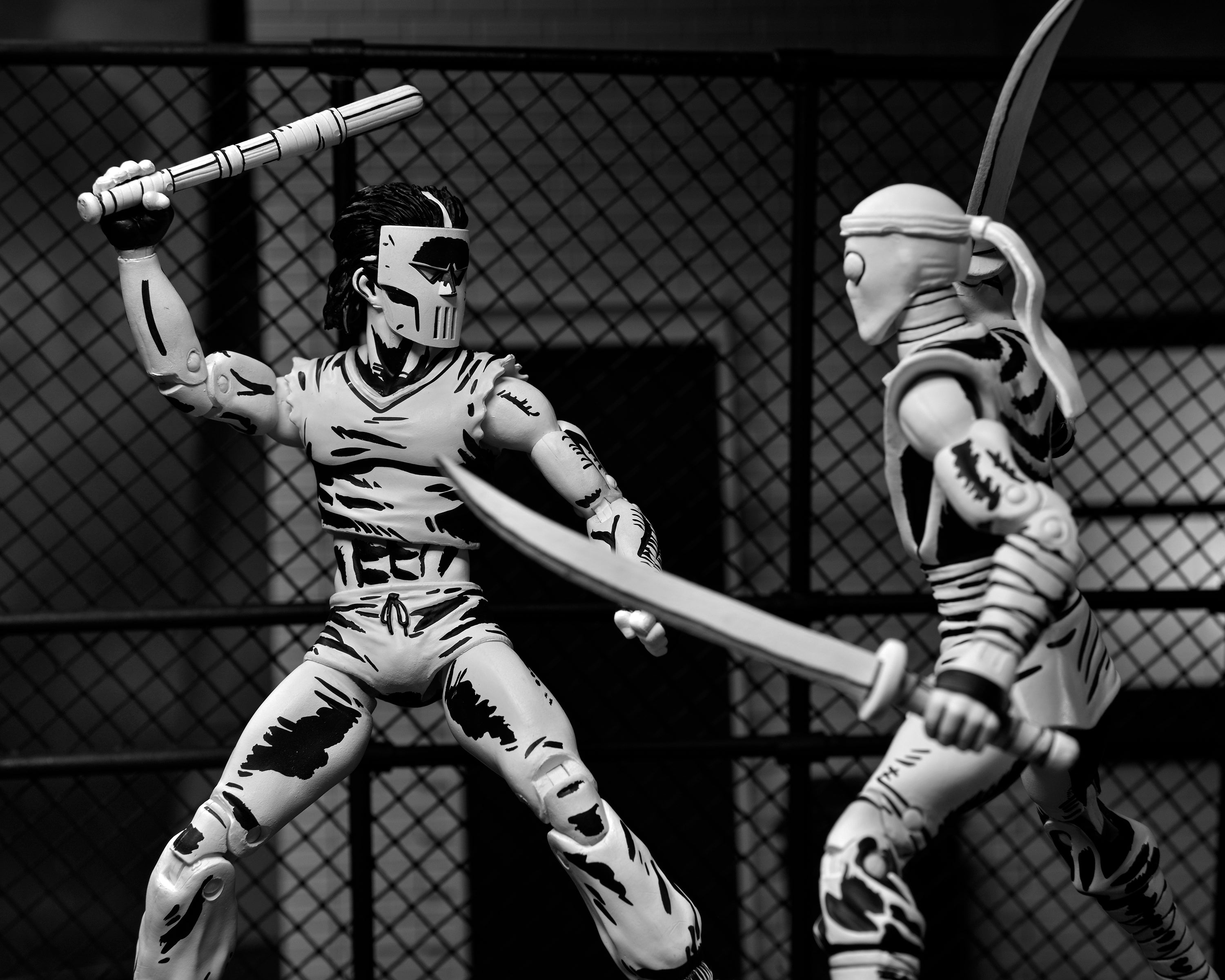 Teenage Mutant Ninja Turtles (Mirage Comics) - Black & White Casey Jones 7” Scale Action Figure - NECA on Haulathon.com