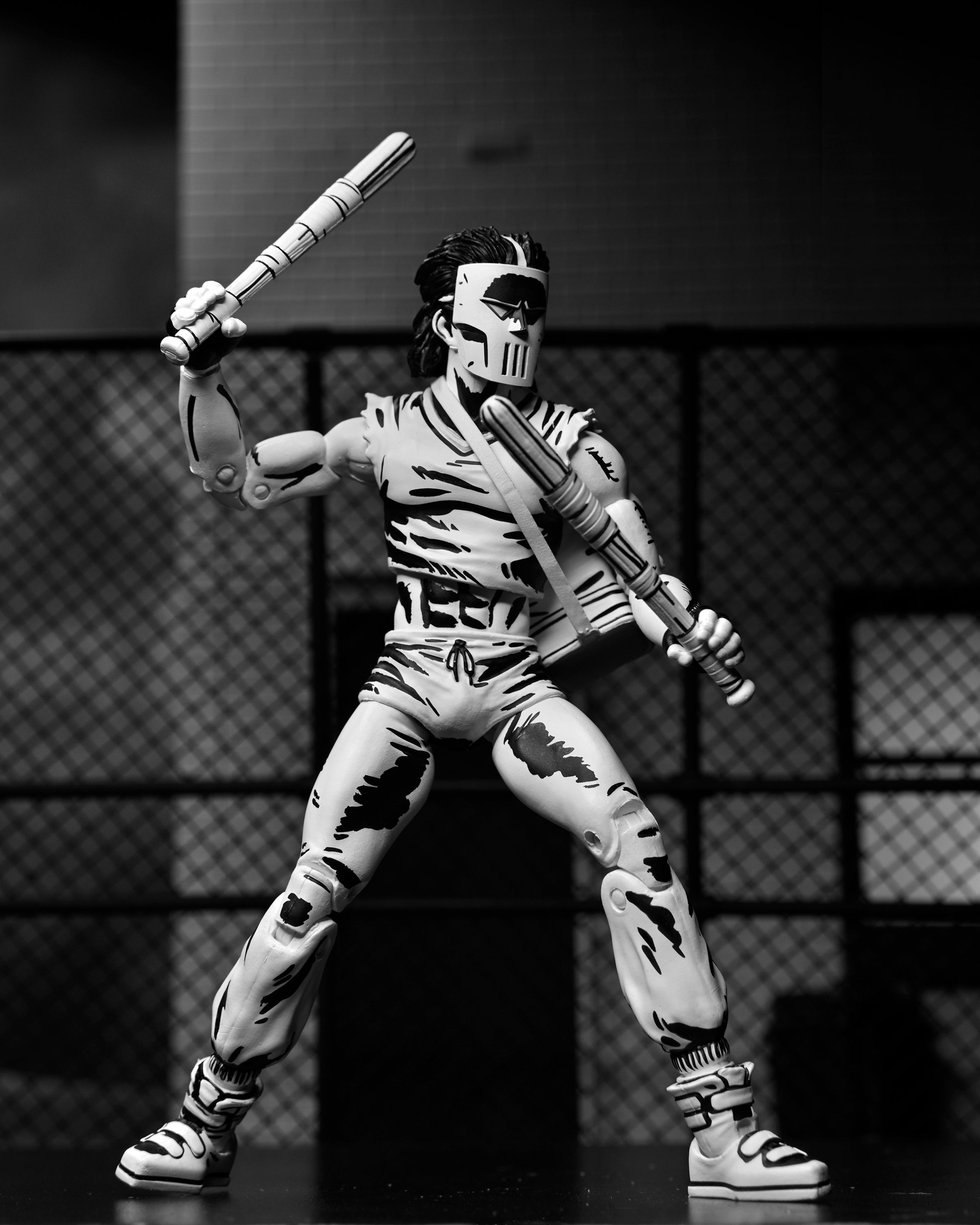 Teenage Mutant Ninja Turtles (Mirage Comics) - Black & White Casey Jones 7” Scale Action Figure - NECA on Haulathon.com