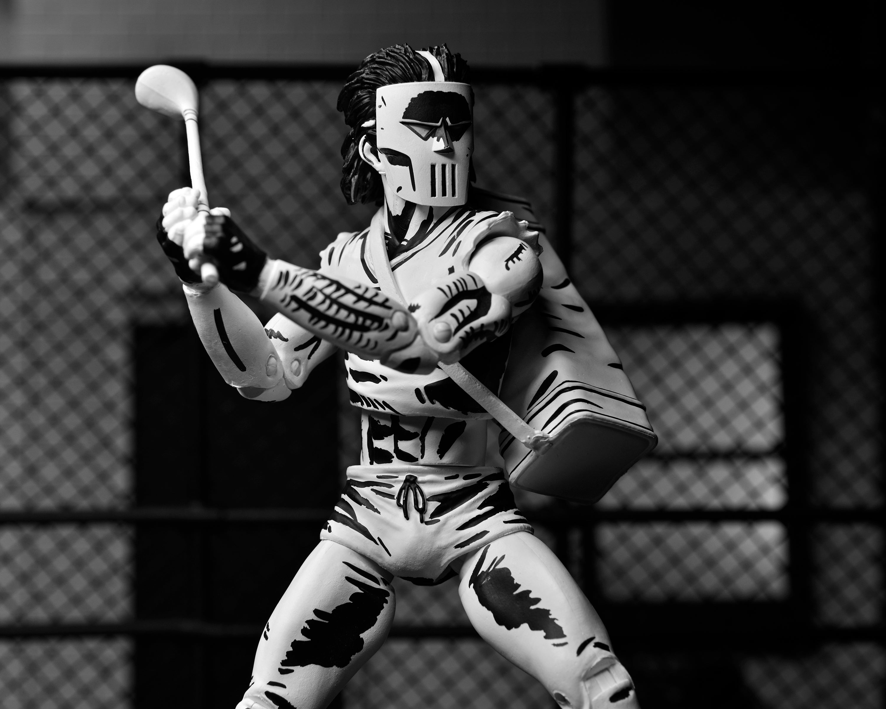 Teenage Mutant Ninja Turtles (Mirage Comics) - Black & White Casey Jones 7” Scale Action Figure - NECA on Haulathon.com