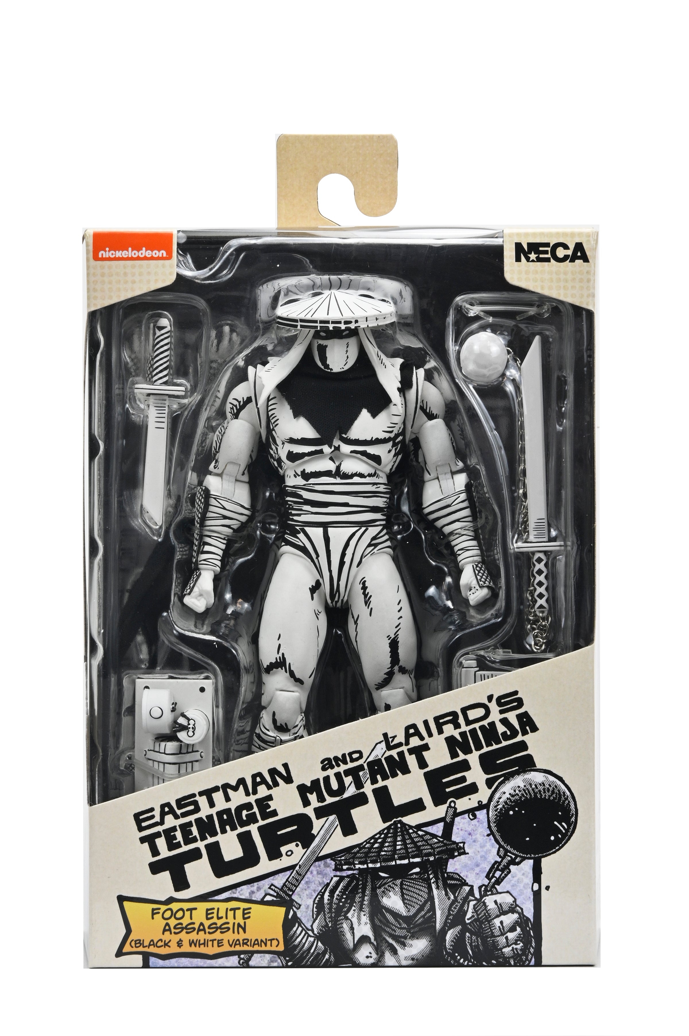 Teenage Mutant Ninja Turtles (Mirage Comics) - Black & White Foot Assassin 7" Scale Action Figure - NECA on Haulathon.com