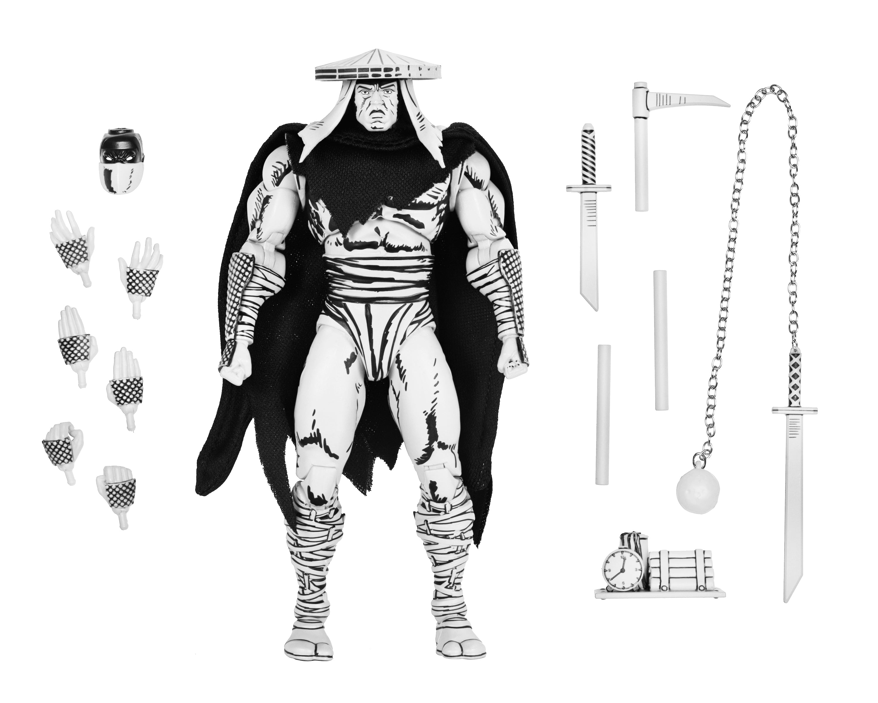 Teenage Mutant Ninja Turtles (Mirage Comics) - Black & White Foot Assassin 7" Scale Action Figure - NECA on Haulathon.com