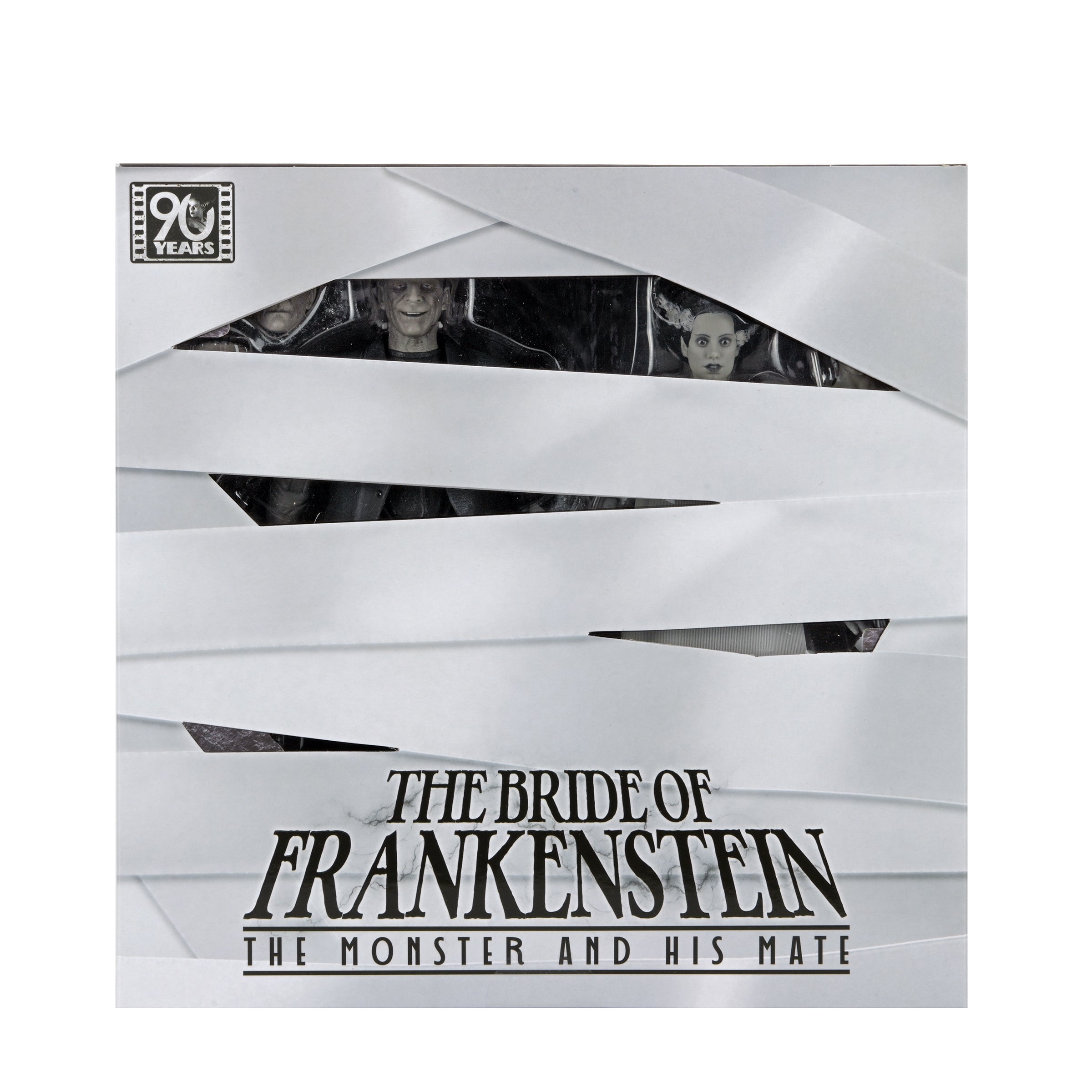 Universal Monsters - The Bride of Frankenstein 90th Anniversary The Monster and His Mate 7” Scale Action Figure 2-Pack (Black &amp; White) - NECA on Haulathon.com