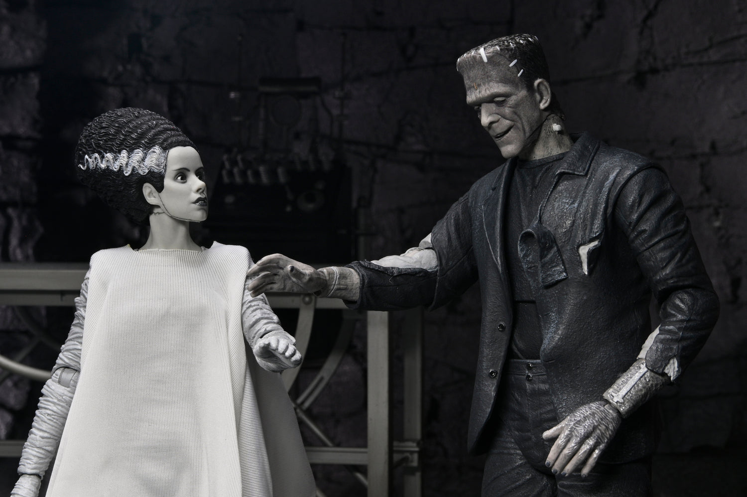 Universal Monsters - The Bride of Frankenstein 90th Anniversary The Monster and His Mate 7” Scale Action Figure 2-Pack (Black &amp; White) - NECA on Haulathon.com