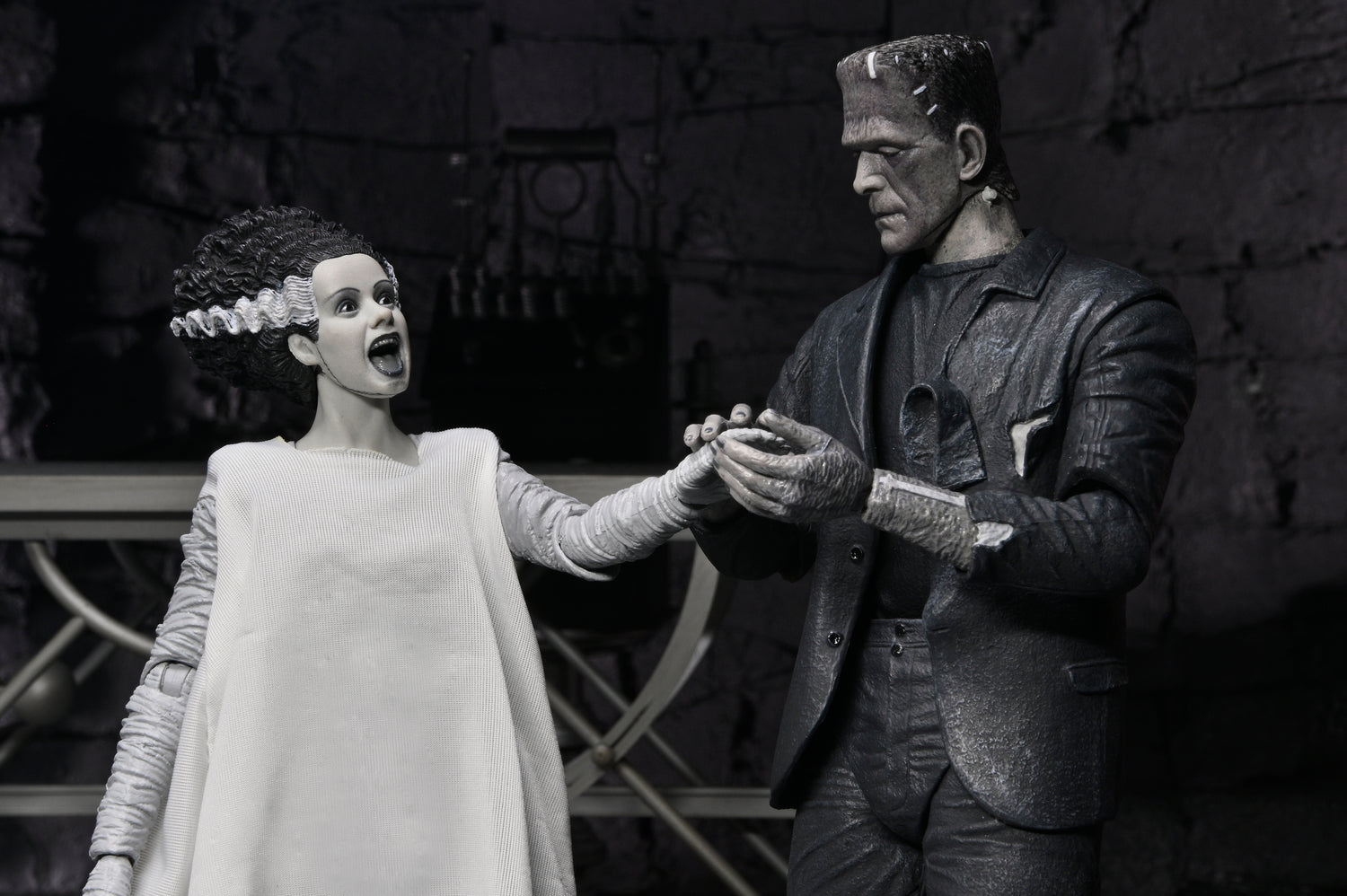 Universal Monsters - The Bride of Frankenstein 90th Anniversary The Monster and His Mate 7” Scale Action Figure 2-Pack (Black &amp; White) - NECA on Haulathon.com