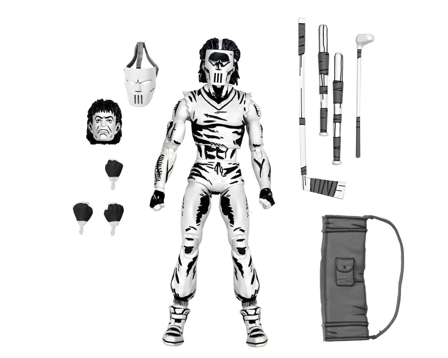 Teenage Mutant Ninja Turtles (Mirage Comics) - Black &amp; White Casey Jones 7” Scale Action Figure - NECA on Haulathon.com