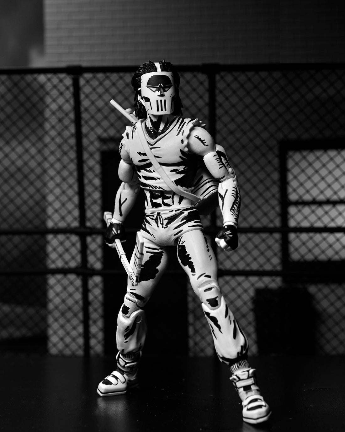 Teenage Mutant Ninja Turtles (Mirage Comics) - Black &amp; White Casey Jones 7” Scale Action Figure - NECA on Haulathon.com