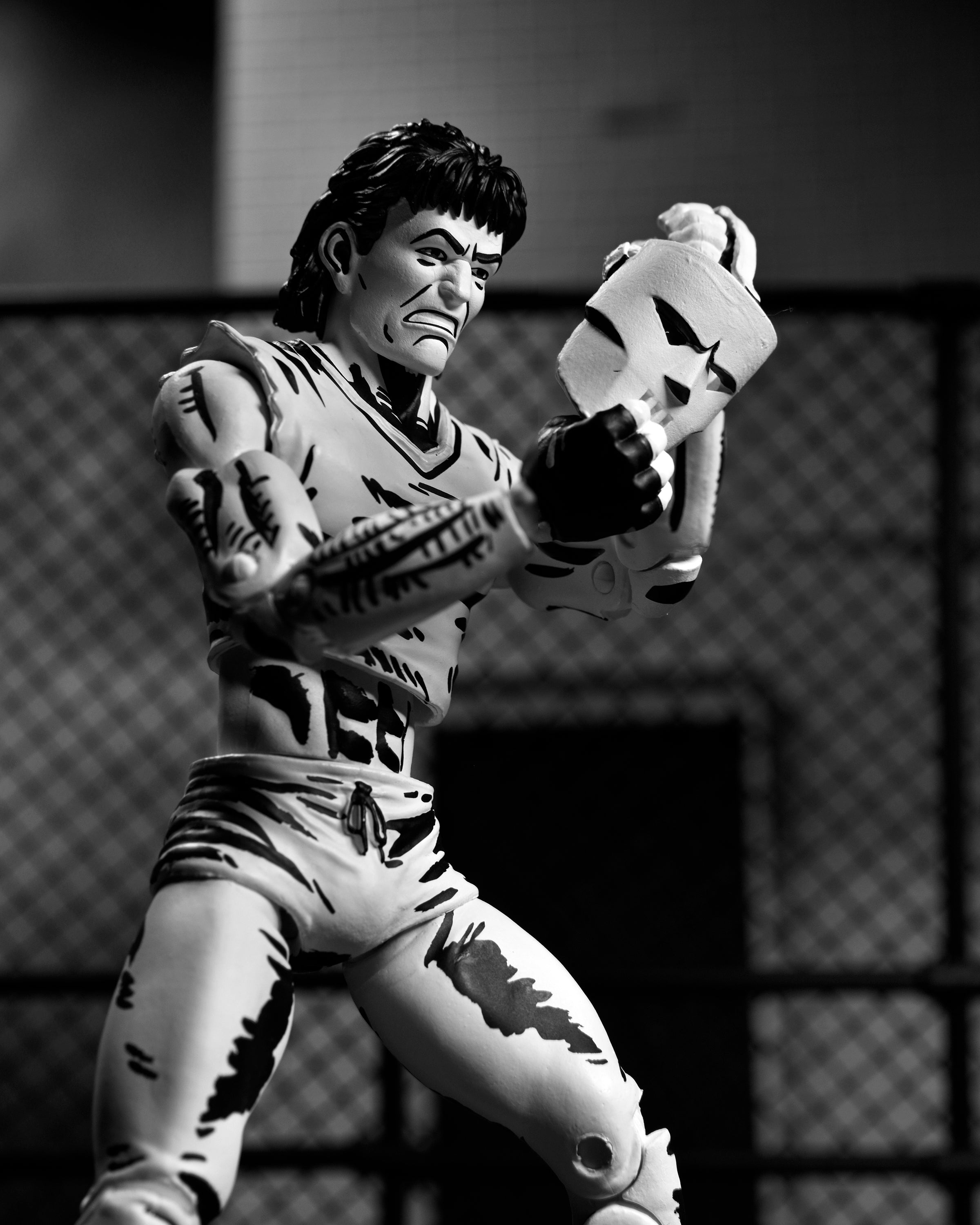 Teenage Mutant Ninja Turtles (Mirage Comics) - Black &amp; White Casey Jones 7” Scale Action Figure - NECA on Haulathon.com