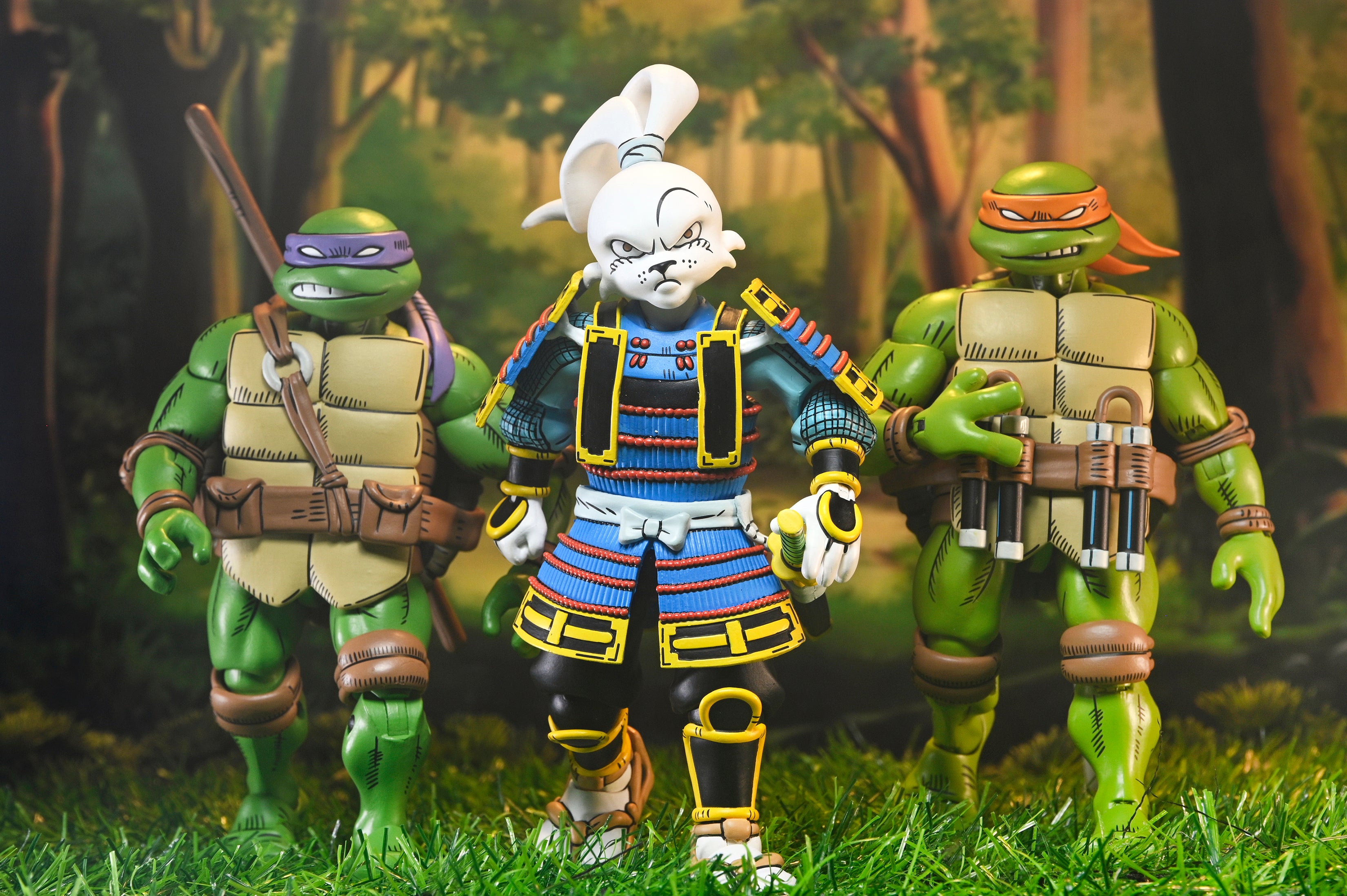 Teenage Mutant Ninja Turtles x Usagi Yojimbo - Ultimate 7” Scale Action Figure Bundle (Usagi, Leonardo, Donatello, Raphael &amp; Michelangelo)