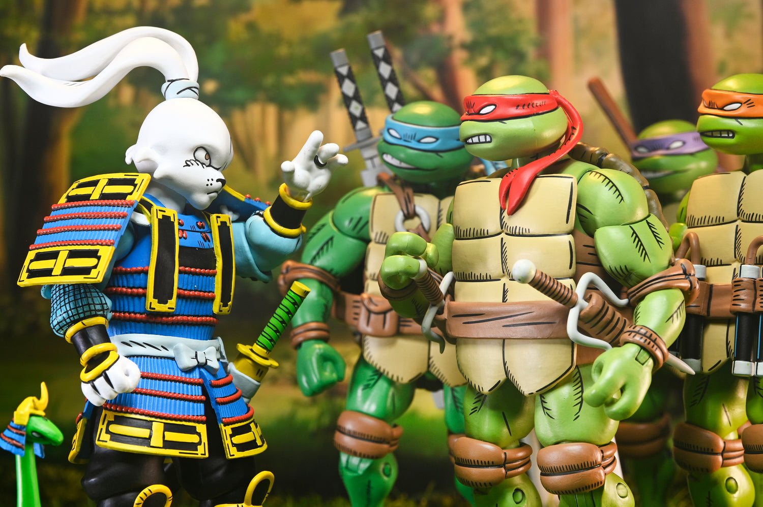 Teenage Mutant Ninja Turtles x Usagi Yojimbo - Ultimate 7” Scale Action Figure Bundle (Usagi, Leonardo, Donatello, Raphael &amp; Michelangelo)