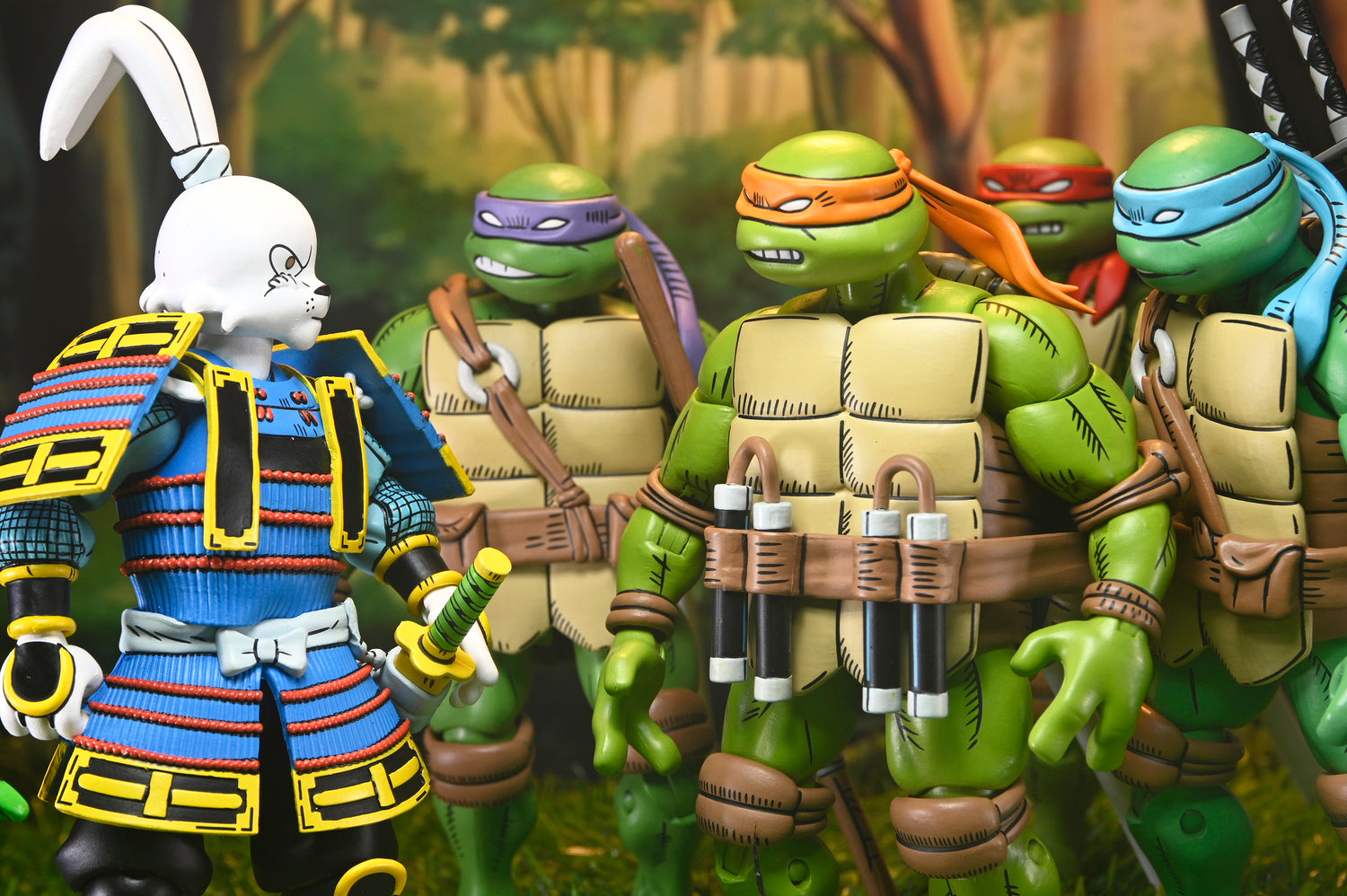Teenage Mutant Ninja Turtles x Usagi Yojimbo - Ultimate 7” Scale Action Figure Bundle (Usagi, Leonardo, Donatello, Raphael &amp; Michelangelo)
