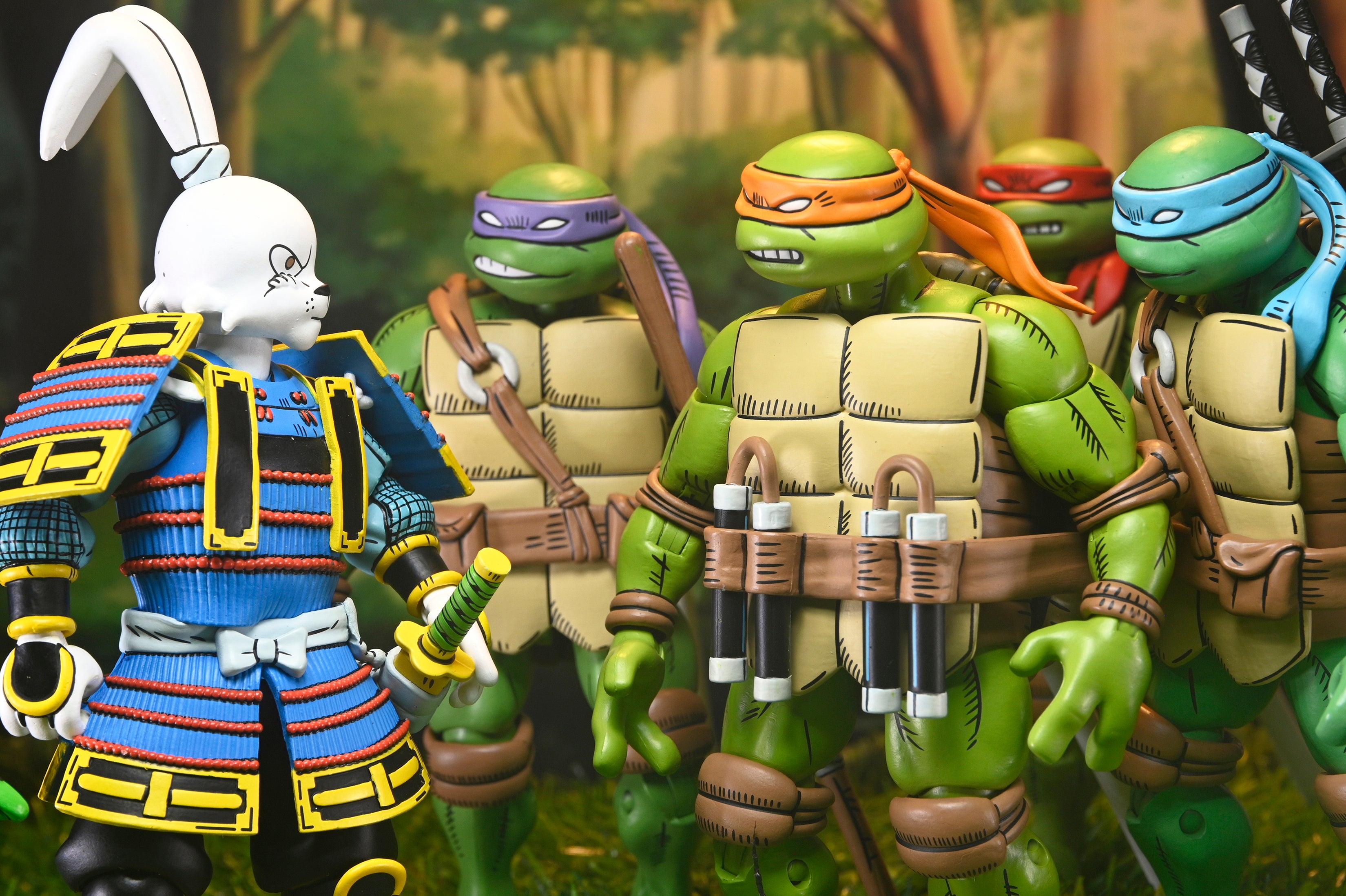 Teenage Mutant Ninja Turtles x Usagi Yojimbo - Ultimate 7” Scale Action Figure Bundle (Usagi, Leonardo, Donatello, Raphael &amp; Michelangelo)