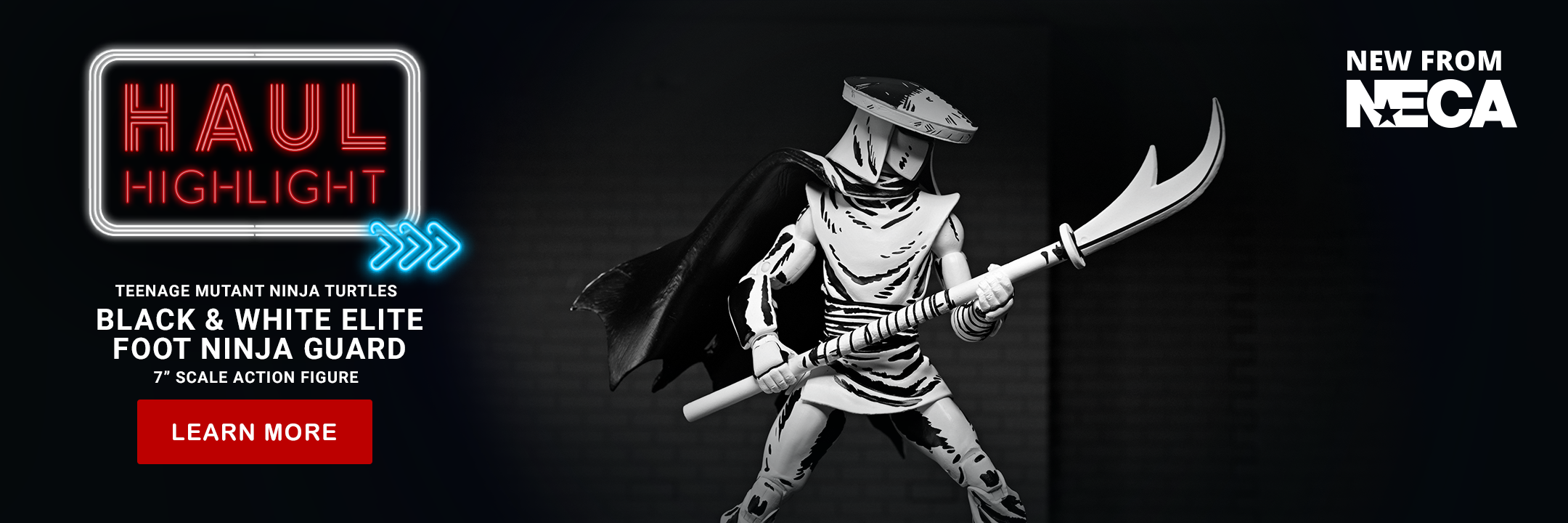 Haulathon Week 5 Drop - Teenage Mutant Ninja Turtles (Mirage Comics) - Black & White Elite Foot Ninja Guard 7” Scale Figure - NECA on Haulathon.com